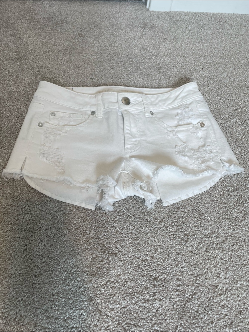 AEO White Denim Shorts